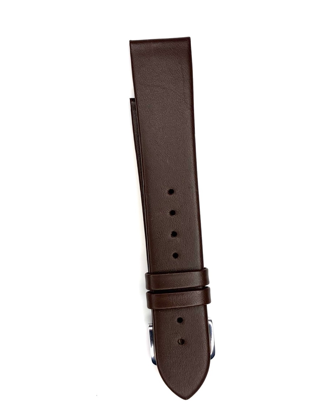 Hirsch Diamond Calf Leather Watch Strap 20mm L Brown with Gold Buckle